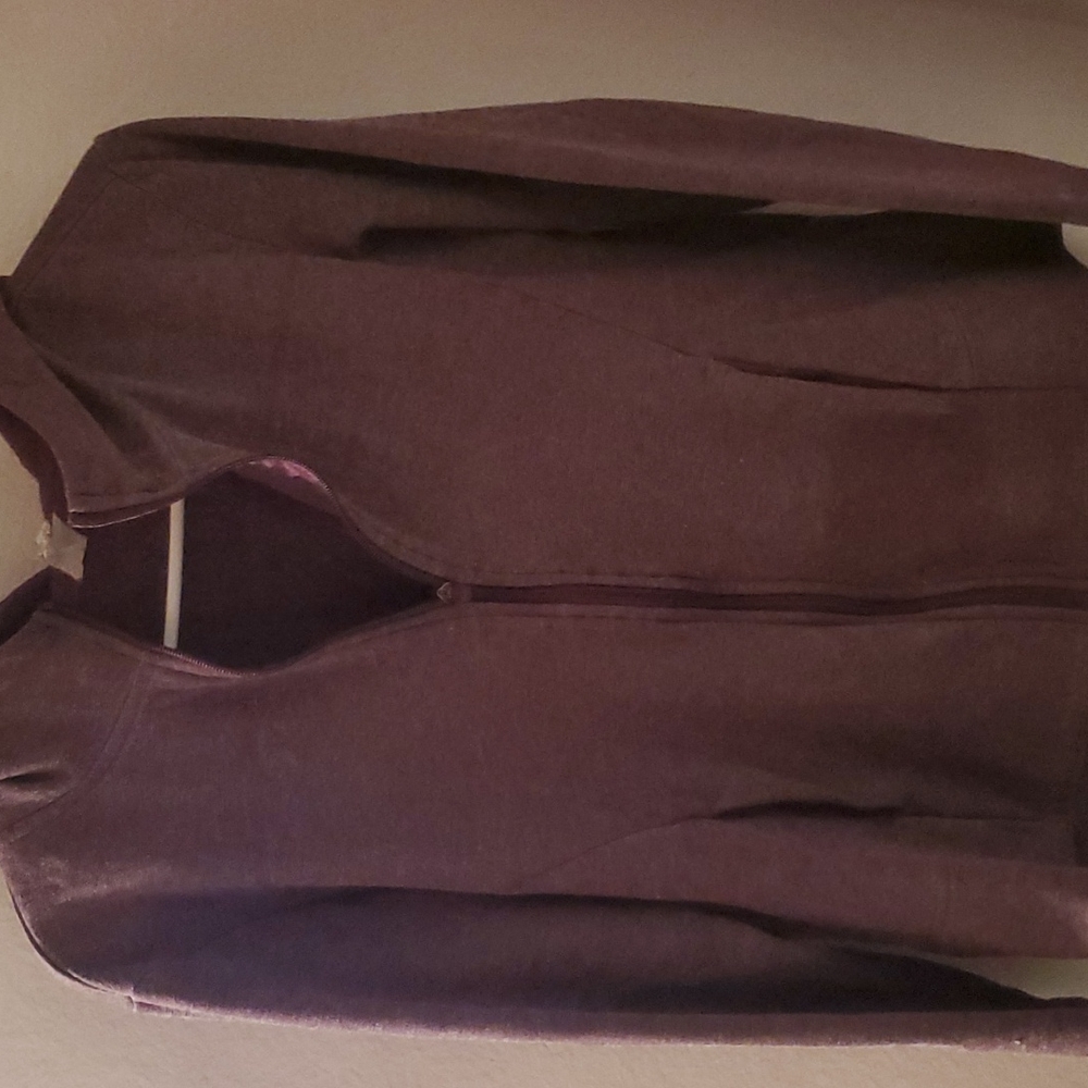 Purple zip you hoddie